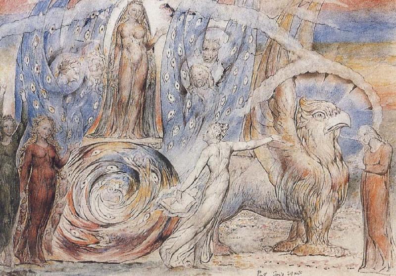 William Blake Beatrice addressing Dante from her Wagon Germany oil painting art